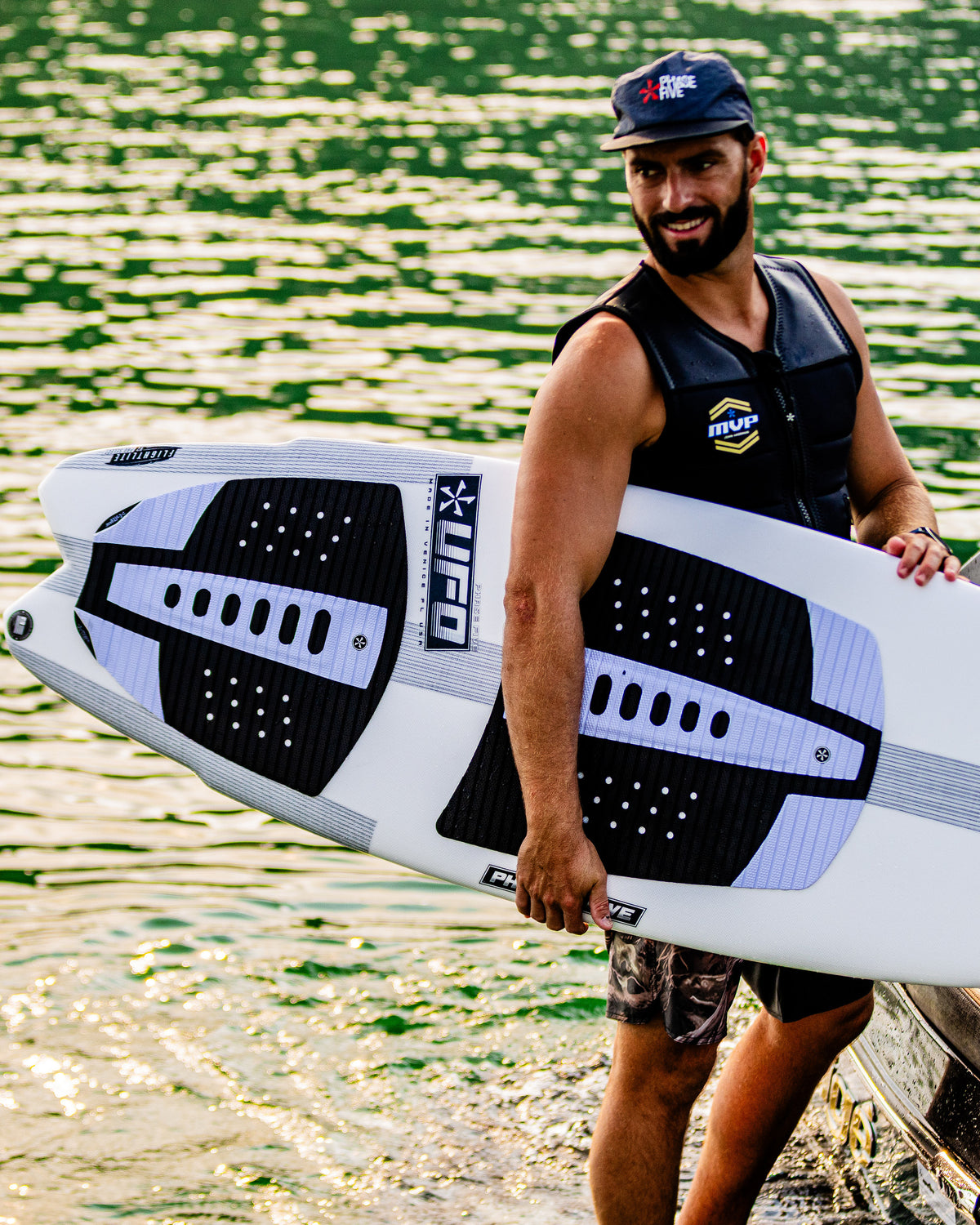 2027 Phase Five UFO wakesurf board lifestyle photo