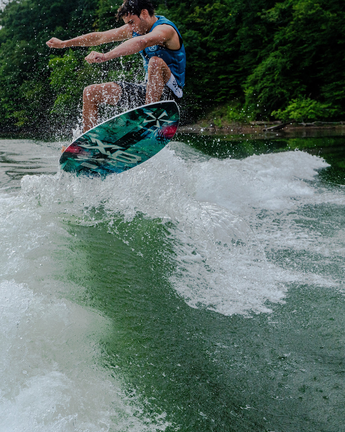 2027 Phase Five XB wakesurf board action photo