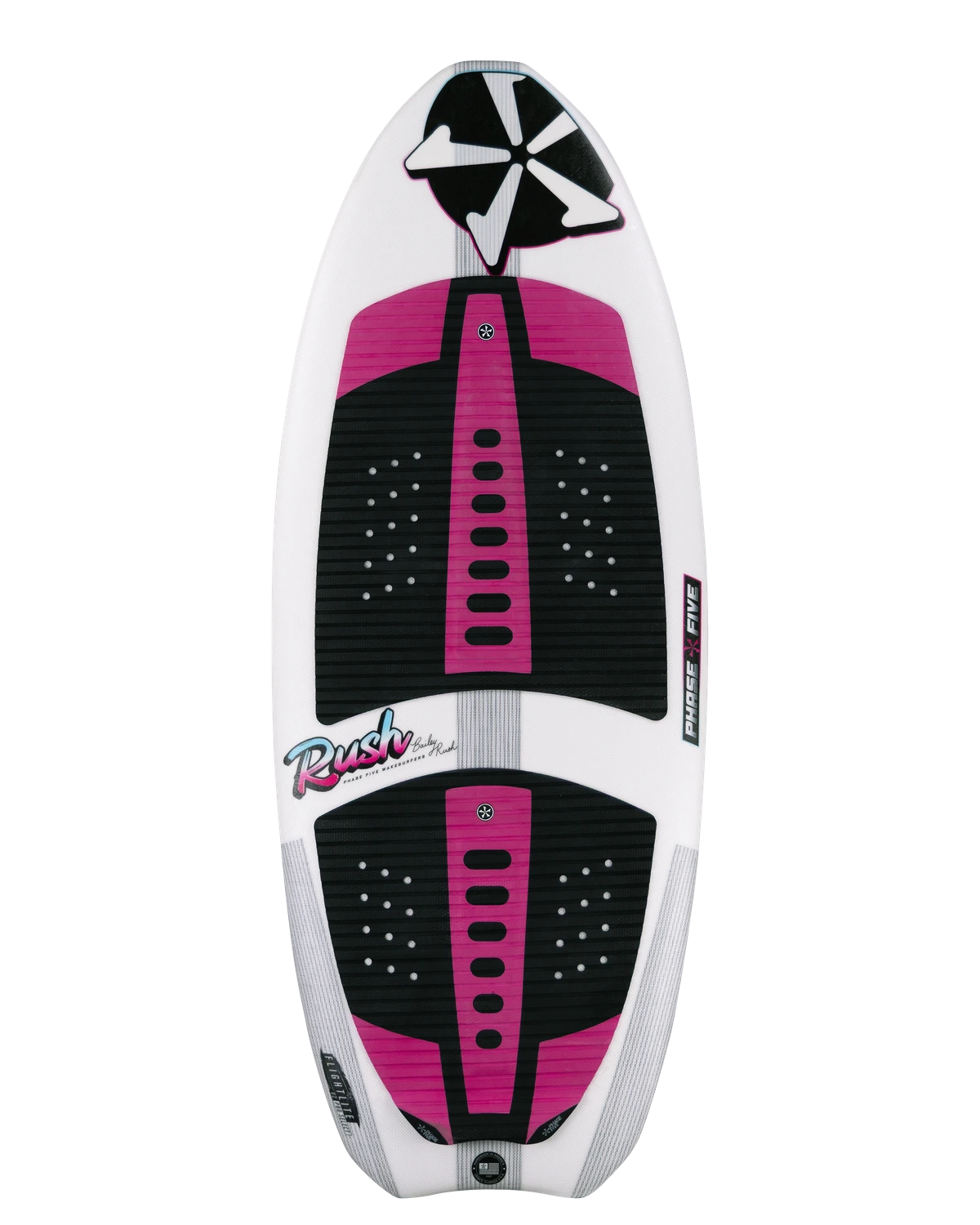 Reverse side of Rush wakesurf board