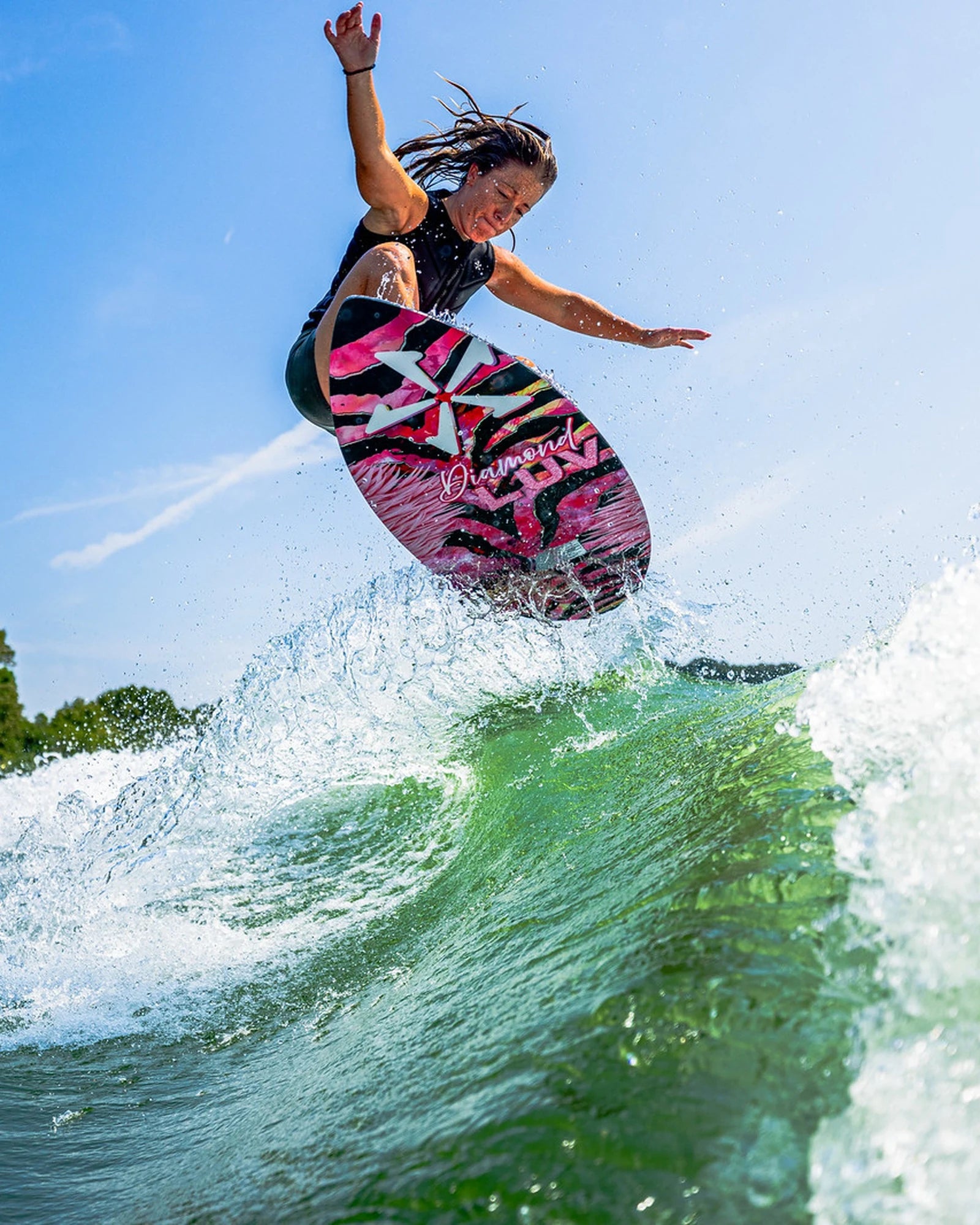 2027 Phase Five Diamond Luv wakesurf board action photo
