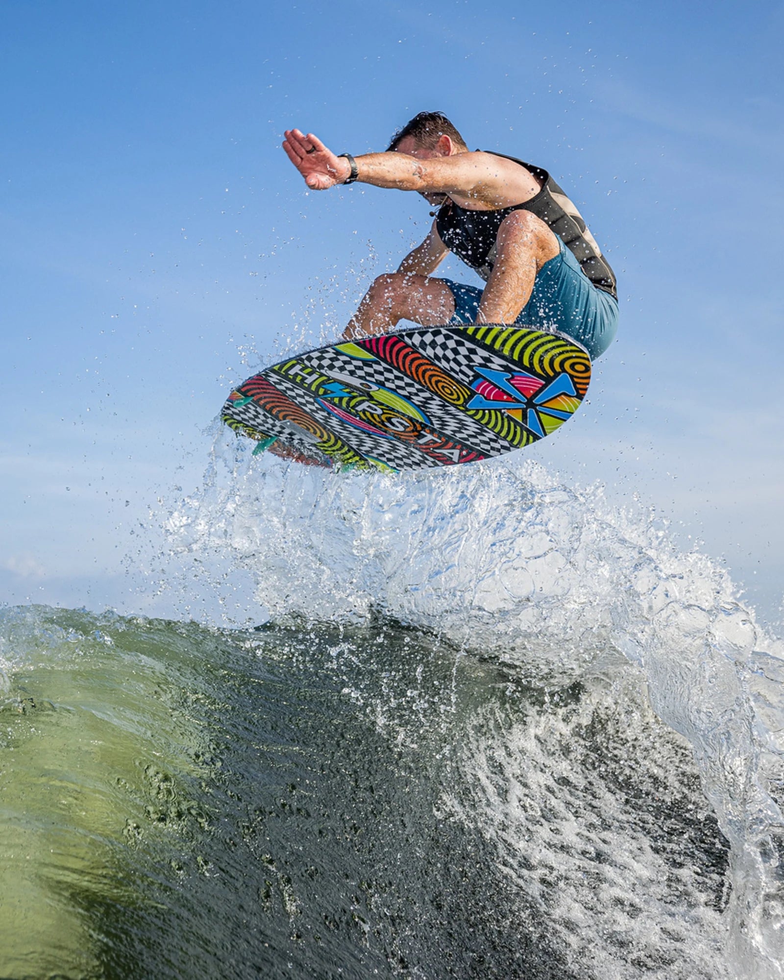 2027 Phase Five Hypsta V2 wakesurf board action photo