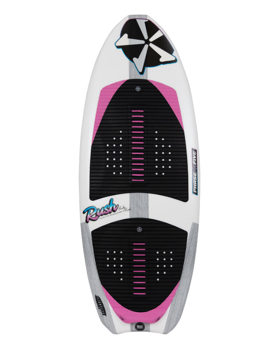 Reverse side of Rush wakesurf board