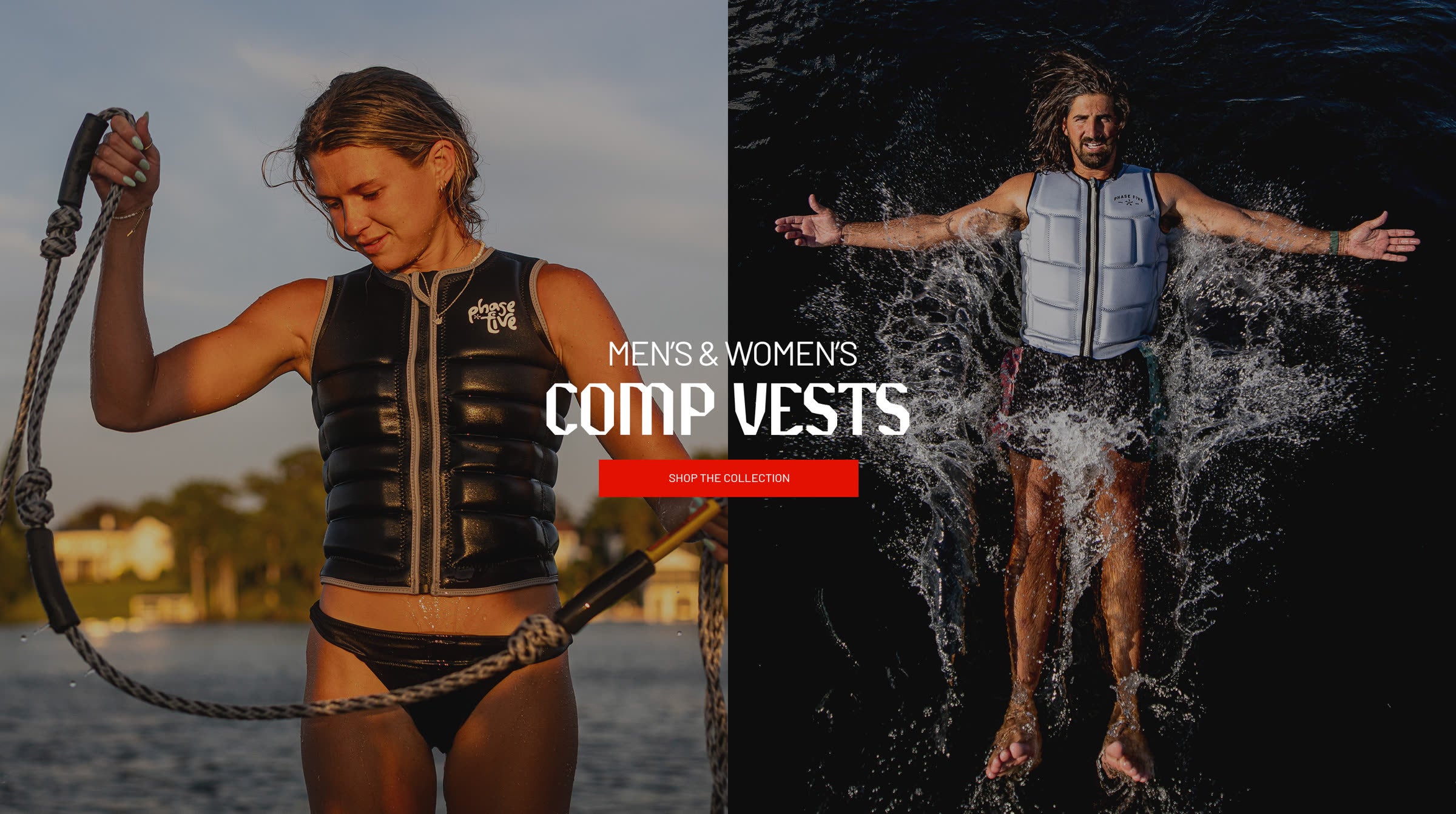 Phase Five riders wearing men's and women's Competition Vests