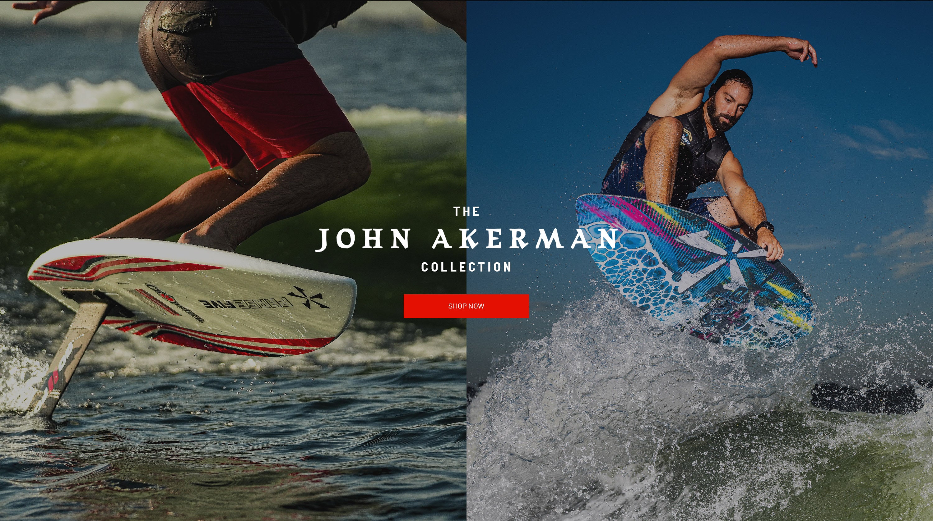 John Akerman riding Phase Five wakesurf boards