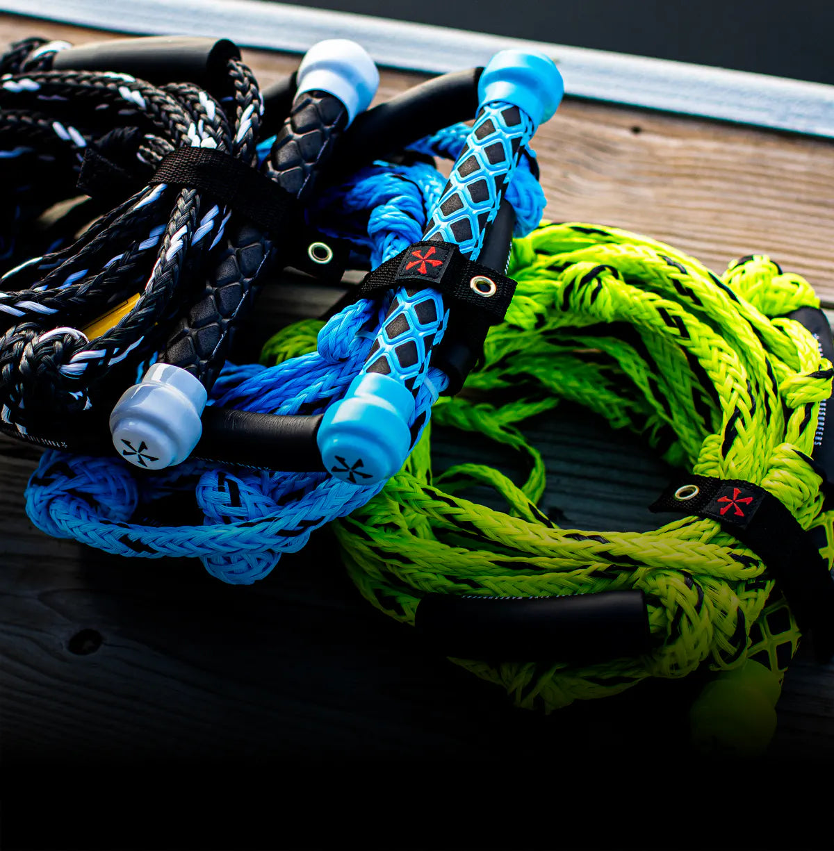 Phase 5 wakesurf ropes on a boat