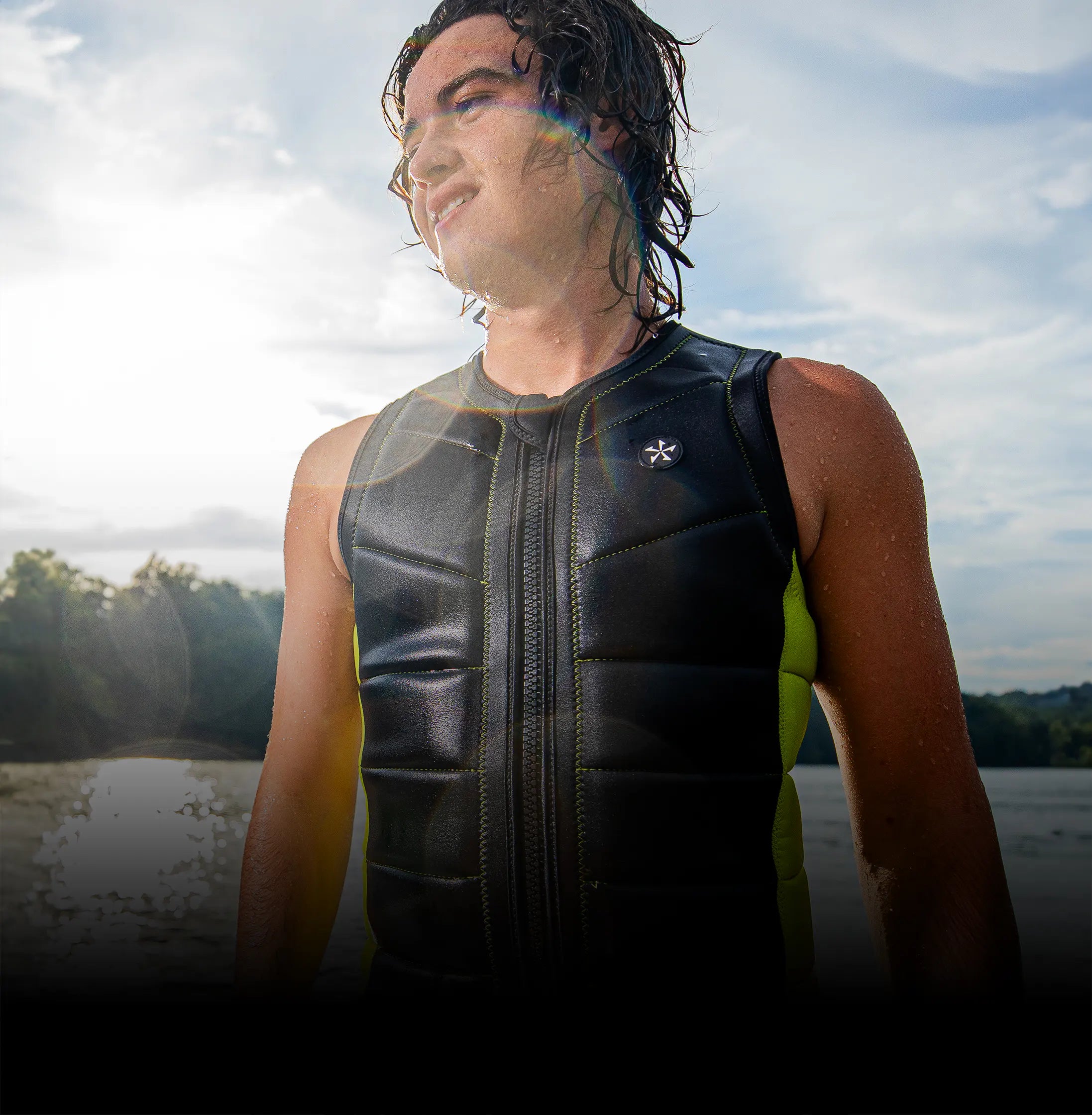 Phase 5 rider wearing a wakesurf vest