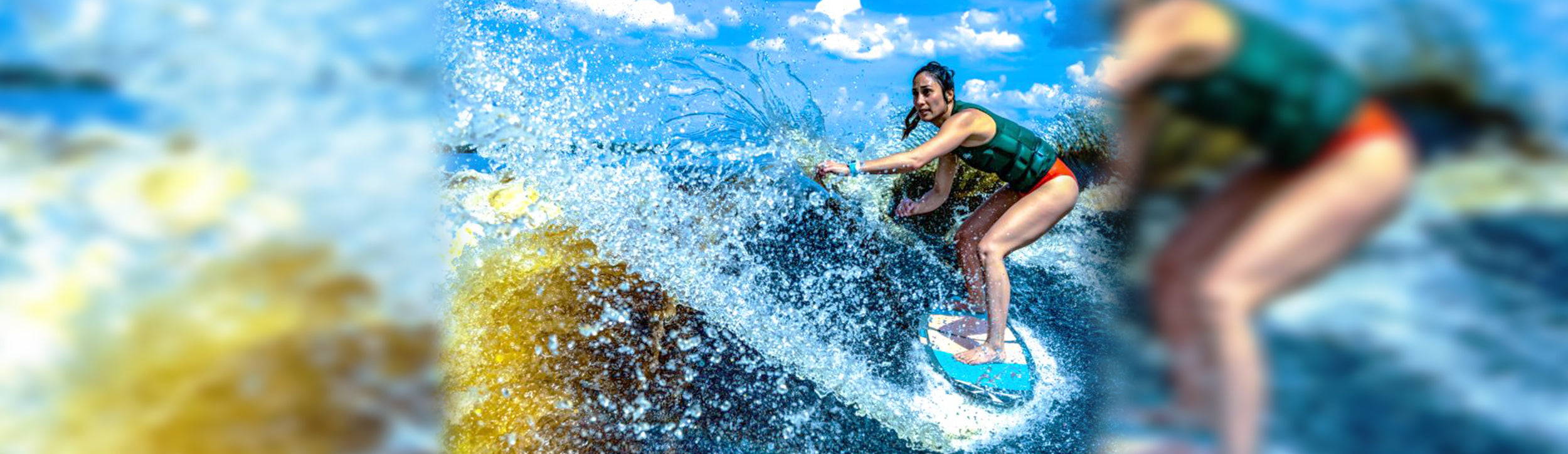 Caitlin Wheeler wakesurfing