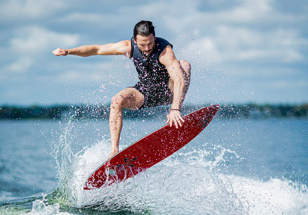 Nick Parros wakesurfing